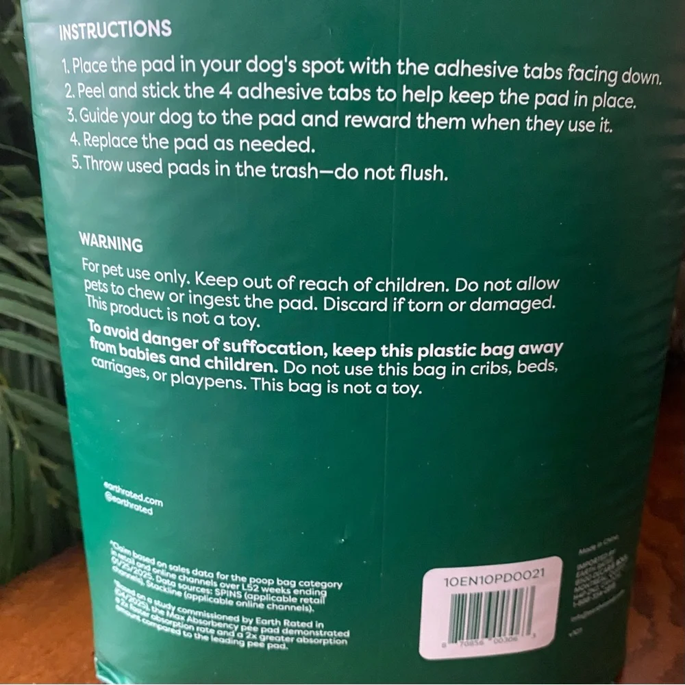 Earth Rated Max Absorbency, 40 Leak-Proof Dog Pee Pads, 22